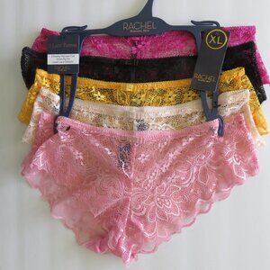 (#129) 5 Pack RACHEL Cheeky Hipster Lace Panties Size XL